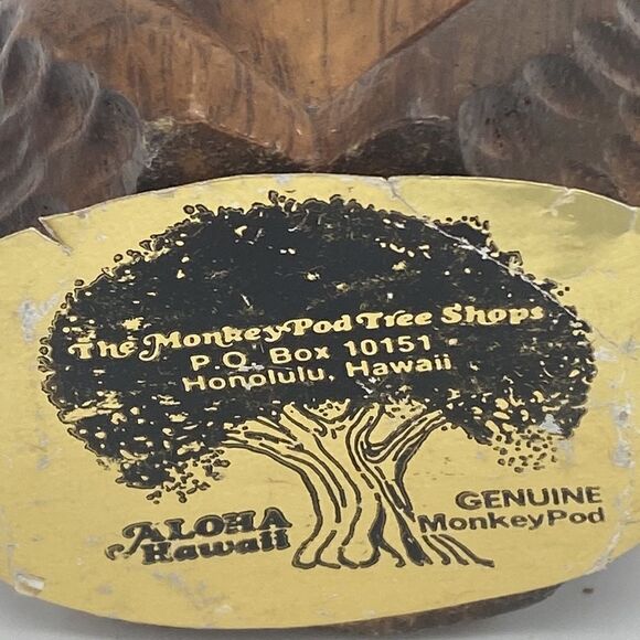 Monkeypod Vintage Hawaiian Hand Carved Lady Figurine - Picture 8 of 8